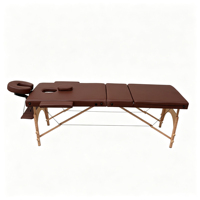 Table de massage pliable professionnelle à 3 sections, légère, en bois, réglable en hauteur