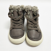 Bottes d'hiver personnalisées pour tout-petits en microfibre suédée, doublure douce en fausse fourrure, semelle en caoutchouc, fermeture éclair latérale, chaussures de marche chaudes pour enfants