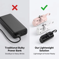 Batterie Li-Polymère Sans Fil, Banque d'alimentation Portable 5000mAh, Charge Rapide 10W, Entrée/Sortie Type-C, Mini Taille, Support pour Téléphones Mobiles