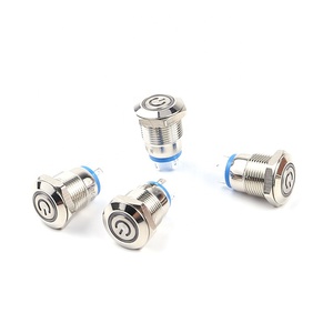Anillo de enganche momentáneo, interruptor de botón de Metal Led de 12mm, redondo y plano, 1NO, 4 posiciones, iluminación con logotipo de potencia, 12-P10Y-E *-N <span class=keywords><strong>24V</strong></span> - Product Image 3