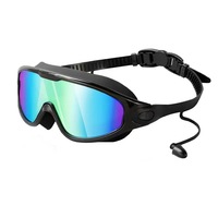 Vente directe d'usine Lunettes de natation anti-buée étanches HD à grand cadre pour garçons et filles Produit adulte transfrontalier