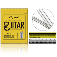 Orphee Metal Acoustic Guitar Strings Set Hexagonal Core Nickel Full Bright Tone TX620/630/640 Series for Folk Music