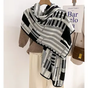 Groothandel Mode Dames Luxe Winter Sjaals Warm Katoen Geïnspireerde Sjaals Moslim Hijaabs