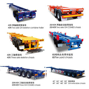 Semi-<span class=keywords><strong>remorque</strong></span> à deux essieux GN Combo Chassis à plat 20/40 pieds Semi-<span class=keywords><strong>remorque</strong></span> pour camion - Product Image 2