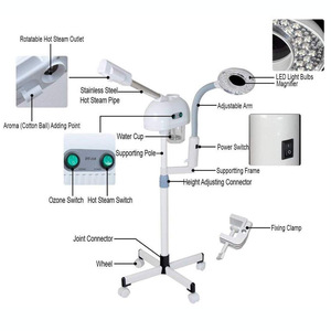 Hot2 in 1 Hot & Cold Face <b>Steamer</b> With 5X Magnifying Lamp Light for Beauty Salon Spa Professional Vaporizer Ozone Facial <b>Steamer</b> - Product Image 3