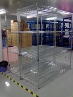 Support en fil métallique robuste durable de 250kg stocké avec étagère de cuisine en acier inoxydable 201 à 4 niveaux approuvée par la NSF