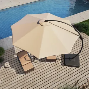 Parasols résistants au <span class=keywords><strong>vent</strong></span> de <span class=keywords><strong>parasol</strong></span> d'extérieur en aluminium de <span class=keywords><strong>grand</strong></span> jardin commercial de 3m pour le restaurant d'hôtel de cour de patio - Product Image 4