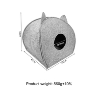 Nichoir pour chat en feutre d'intérieur avec ouverture pour les oreilles et poignée de transport, lit douillet pour chat, abri pour la maison et le repos quotidien