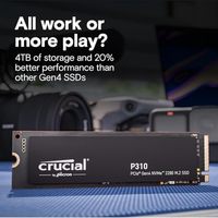 Crucial P310 1TB SSD Internal PCIe Gen4 NVMe M.2 2280 7100MB/s Cangkang Paduan Aluminium Laptop Desktop SATA 3.0