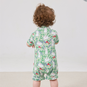 Pyjamas en bambou en gros pour enfants, combinaisons de nuit courtes pour tout-petits, ensembles de pyjamas, combinaisons en coton pour bébés, vêtements - Product Image 4