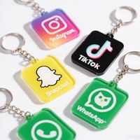 Porte-clés intelligent NFC RFID étanche 13,56 MHz en époxy pour Instagram, avec QR code, anti-métal, puce Ntag215