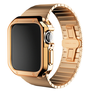 เคส + สายสแตนเลสสำหรับ <span class=keywords><strong>Apple</strong></span> <span class=keywords><strong>Watch</strong></span>,สายรัดข้อมือแบบหัวเข็มขัด Iwatch ซีรี่ส์<span class=keywords><strong>7</strong></span> 6 5 4 3 SE ขนาด44มม. 41มม. 45มม. 40มม. 38มม./42มม. - Product Image 4