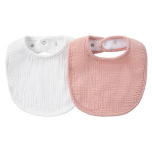 Bavoirs pour bébé en mousseline à fermeture à pression réglable, nouveau-né, couleur unie, serviette carrée douce, tissu à rotule, alimentation, 100% coton, bandana pour bébé, bavoirs anti-bave - Product Image 2