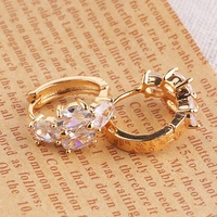 Bijoux Fantaisie de Mode Plaqué Or 18 carats 18k, Bijoux Originaux en Zirconia, Fournitures de Bijoux, Boucles d'Oreilles