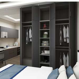 Armoire murale moderne en HDF, design en panneaux de particules mélaminés, ensemble de chambre à coucher en MDF avec une nouvelle armoire moderne personnalisée pour la maison - Product Image 3