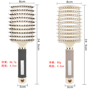 แปรงหวีผม นวดหนังศีรษะ แปรงขนแปรงและไนลอนสำหรับผู้หญิง หวีผมเปียกสำหรับผมหยิก ช่วยสางผมไม่พันกัน สำหรับร้านทำผมและอุปกรณ์จัดแต่งทรงผม - Product Image 6