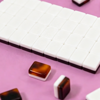 Funky Trade Ensemble de tuiles de mahjong en acrylique sculptées à la main, 160 pièces, 2 couches, style ambre américain, luxe moderne, motif écaille de tortue, personnalisé