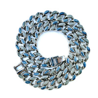 Collier chaîne Vintage pour hommes, bijoux cubain colorés, Hip Hop, collier, style cubain