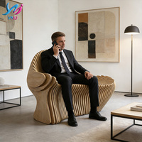 Banc en bois paramétrique de luxe, chaises d'attente durables, sièges de jardin, canapé pour hôtel, centre commercial, bureau, espace public