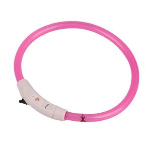 طوق كلب مضيء بتقنية LED مع إغلاق بمشبك، شحن USB، شريط سيليكون صديق للبيئة، نمط صلب، للسلامة الليلية للحيوانات الأليفة الصغيرة - Product Image 1