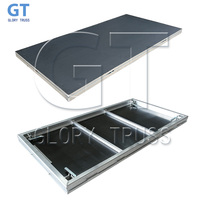 Plateforme de scène en aluminium pour événements, podium extérieur à quatre pieds pour concerts et mariages