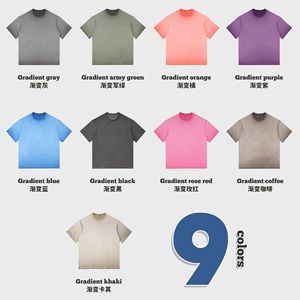 T-shirts vierges vintage en maille 100% Coton, respirants, anti-boulochage, coupe ample, multicolores, pour l'été, grammage lourd, style streetwear, vente en gros - Product Image 5