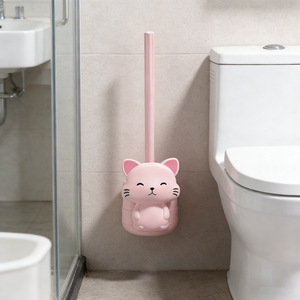Cartoon Toilet <b>Brush</b> With Duck Holder <b>Long</b> <b>Handle</b> Durable Round Eco Friendly For Bathroom Cleaning - Product Image 4