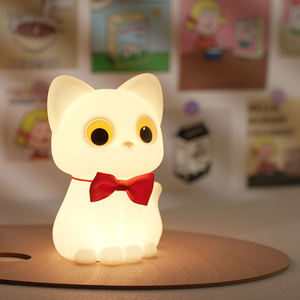 Veilleuse LED portable en silicone souple en forme de chat mignon 2026 pour chambre d'enfant, lampe d'ambiance RVB colorée rechargeable par USB pour chambre de bébé - Product Image 4