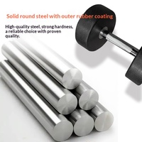 Haltères fixes en fonte robuste à tête ronde 25-50 kg, ensembles à tête plate recouverts de caoutchouc pour hommes - Équipement de gym le plus vendu