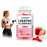 Compléments articulaires en gommes OEM végétaliennes sans sucre avec créatine monohydrate, collagène et BCAA, 5000 mg de créatine, collagène et BCAA