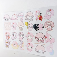 Paquete de Pegatinas de Ovejas Rosadas Kawaii, Lindas Pegatinas de Anime de Dibujos Animados, Impermeables, para Decoración de Álbumes de Recortes, Teléfonos y Computadoras Portátiles