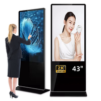 Kiosque numérique sur pied Leposs 43 pouces, écran tactile Android/Windows, télécommande gratuite, vente en gros directe usine Chine