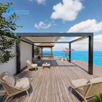 Pergola automatique chinoise Sweet Home en aluminium thermolaqué avec toit rétractable, gazebo LED, imperméable, bioclimatique et écologique