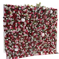 Mur de fleurs personnalisé 5D 3D blanc enroulable tissu fleur mur mariage décor soie artificielle rose fleur panneau toile de fond fleur mur