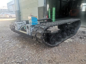 แชสซีรถตีนตะขาบยาง แชสซีรถตักขนาดเล็กแบบตีนตะขาบ ชิ้นส่วนเครื่องจักรก่อสร้างแบบตีนตะขาบยาง มอเตอร์หุ่นยนต์ แชสซีแท่นหุ่นยนต์ - Product Image 6