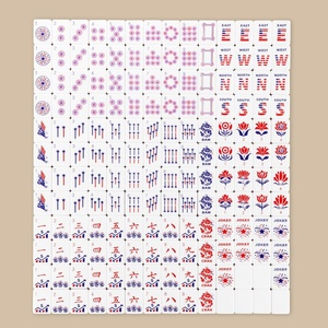 Nuevo Juego de Fichas de Mahjong Americanas Artísticas de Acrílico de 0.6*1.26*0.95 Pulgadas con Elegante Estuche de Almacenamiento de Cuero - Product Image 3