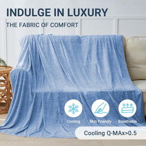 Nouvelle Arrivée Couverture Réversible Ultra Douce Moderne Rafraîchissante pour l'Été en Nylon Mica Tricoté Rectangulaire pour le Sommeil et l'Avion - Product Image 4