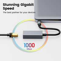 Adaptateur Ethernet USB/Type C vers RJ45 en alliage d'aluminium, adaptateur Gigabit Ethernet rapide 1 000 Mbps