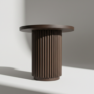 โต๊ะข้างไม้สักแท้ลายร่อง ดีไซน์หรูหรา สไตล์ร่วมสมัย มินิมอล เหมาะสำหรับห้องนั่งเล่น โรงแรม อพาร์ทเมนท์ เฟอร์นิเจอร์ดีไซเนอร์ - Product Image 4