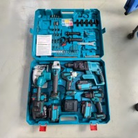 Juego combinado de herramientas eléctricas profesionales 5 en 1: taladro inalámbrico, llave de impacto, amoladora angular