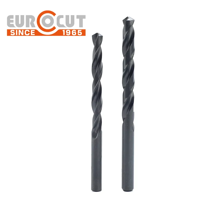 EUROCUT HSS4241Rechte Bohrteile schwarze Oberfläche runde Schaft Twist HSS Bohrteile für Metall