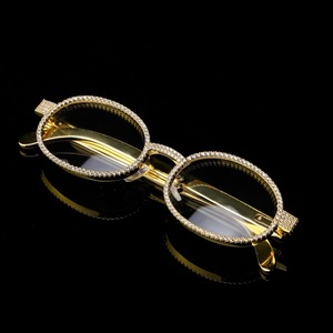 Nuovissimo Prodotto di Gioielleria Hip Hop, Montatura per Occhiali con Diamanti, Moda <span class=keywords><strong>Oro</strong></span> e Argento, Bordo con Zirconi, Montatura Luccicante - Product Image 3