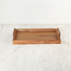 Bandeja rectangular de madera Natural de primera calidad para servir aperitivos de superficie lisa, plato para beber té para platos caseros - Product Image 4