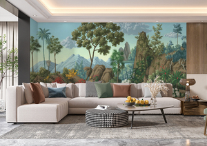 Personnalisé 3d <span class=keywords><strong>Nature</strong></span> Paysage Mural <span class=keywords><strong>Peint</strong></span> À La Main tropicale <span class=keywords><strong>Jungle</strong></span> Plante Feuilles Fleurs Singe Lac Montagne Nuage <span class=keywords><strong>Papier</strong></span> <span class=keywords><strong>Peint</strong></span> pour La Maison - Product Image 4