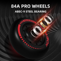 PAPAISON Nouvelle Arrivée Patins à Roulettes de Slalom Intégrés Renforcés en Alliage d'Aluminium CNC avec Roues en PU, Roulements ABEC-7, Dureté des Roues 90A