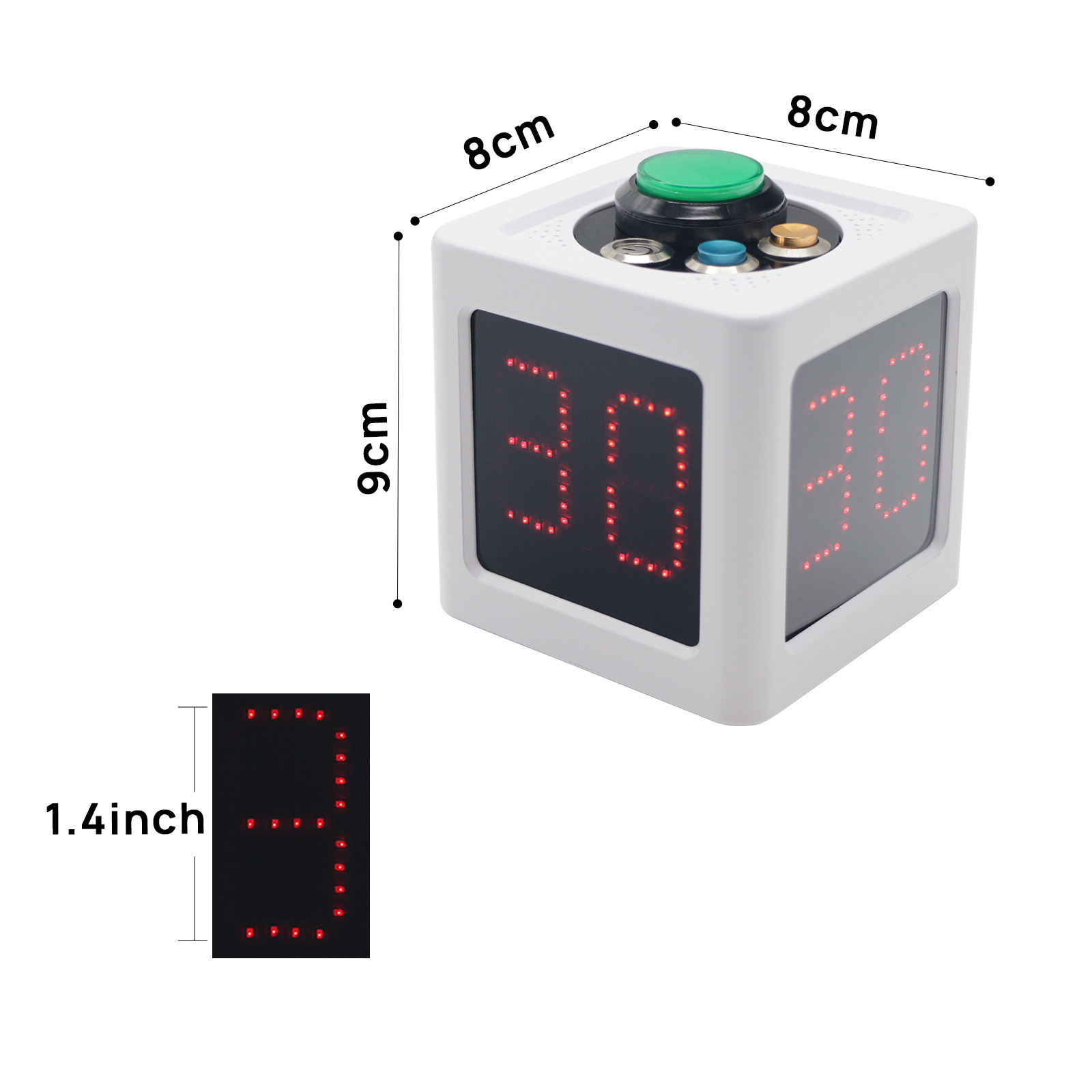 GANXIN Multiple Digital Desktop Cube Timer Visual 20/30/99 Seconds Countdown Shot Clock for Kitchen Study Poker Chess Tournament