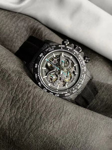 Montre mécanique automatique pour homme en acier inoxydable 904L : lunette en fibre de carbone, montre de 40 mm d'élégance raffinée - Product Image 2