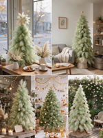 Nouveau lancement 2026 : Arbre de Noël de luxe en soie artificielle sur mesure avec mini-lumières LED multicolores, étanche et écologique