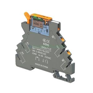 真新しい本物製品6mm超薄型デザインタイプリレーホルダーLED 6A DC12 24Vマイクロリレー中間リレーに使用 - Product Image 1