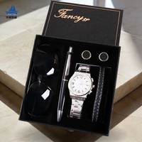 Coffret Cadeau Luxe Homme Marque Blanche OEM ODM Personnalisé avec Logo Lunettes de Soleil Montre Stylo Boutons de Manchette Ceinture Boîte Cadeau d'Affaires